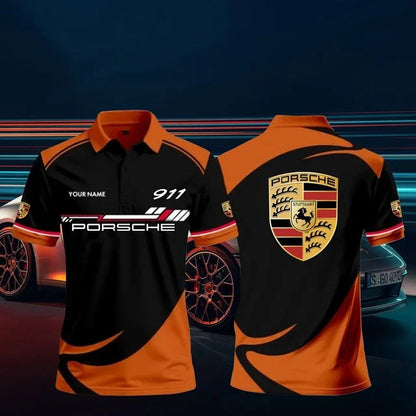 Custom Name 3D All Over Printed Porsche 911 Polo Shirt Limited Edition