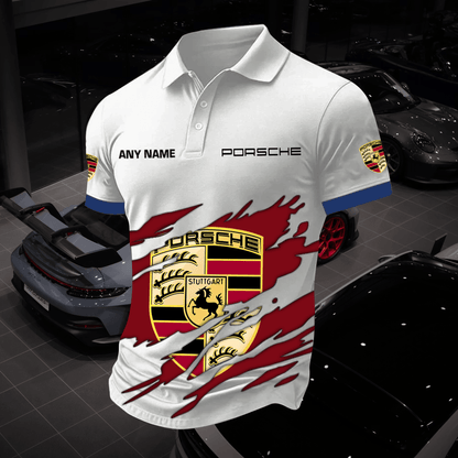 3D All Over Printed Porsche Polo Shirt Limited Edition v3 – Custom Name
