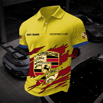 3D All Over Printed Porsche Polo Shirt Limited Edition v3 – Custom Name