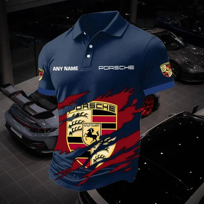 3D All Over Printed Porsche Polo Shirt Limited Edition v3 – Custom Name