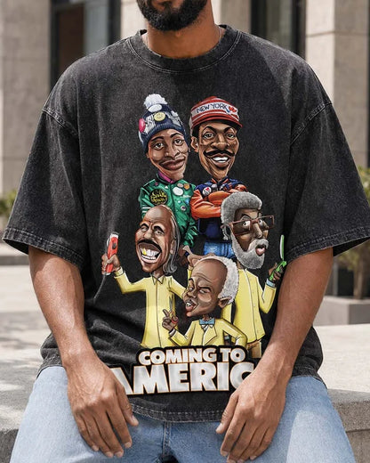 Coming To America Heavy Cotton Oversize Washed T-Shirt, Sweatshirt & Hoodie