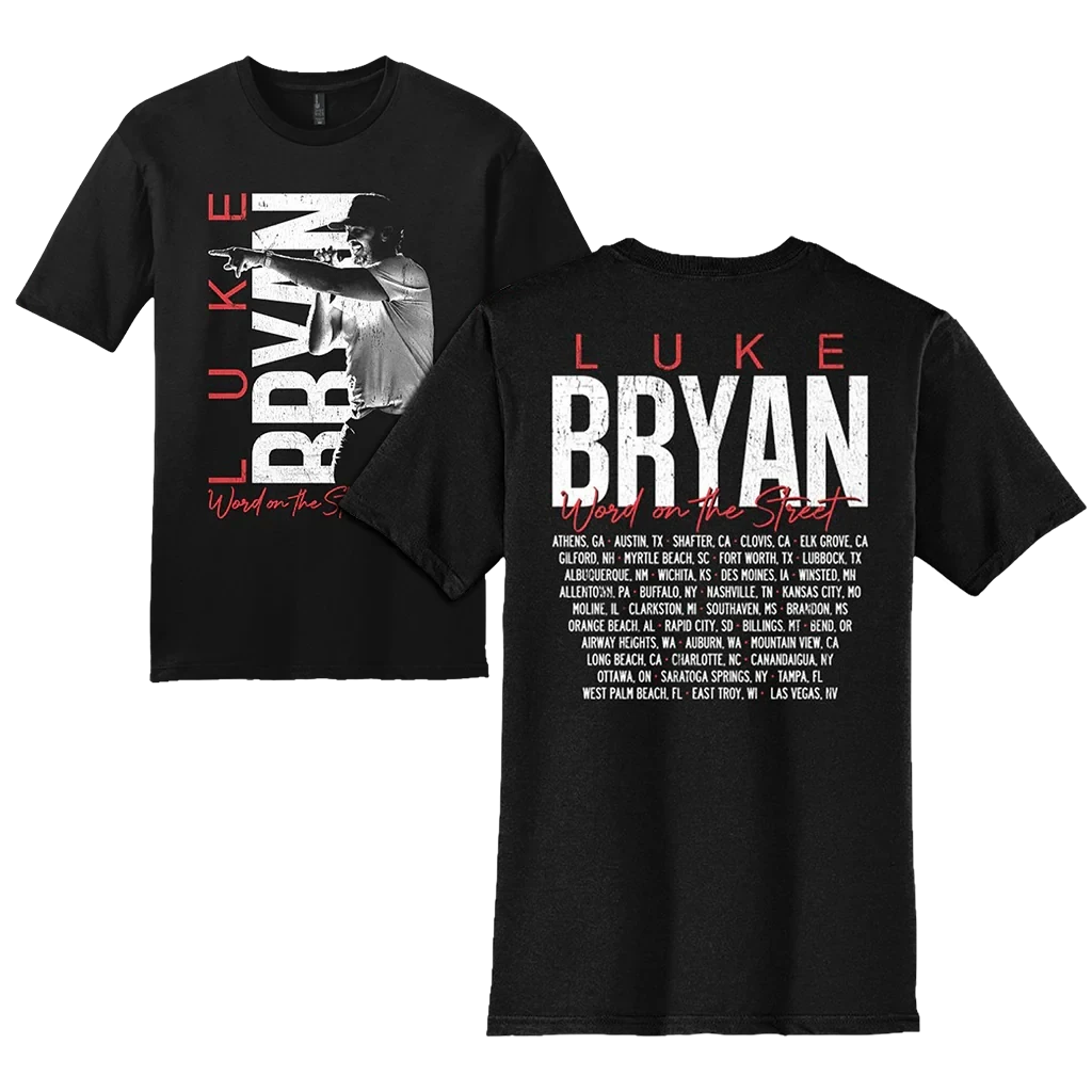 LB Word On The Street Black Tour Tee T- Shirt Gildan 5000, Sweatshirt & Hoodie