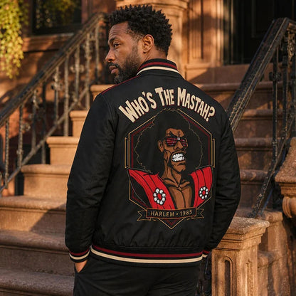 Melanin Classics - Who's The Mastah? Shonuff Premium Varsity Jacket