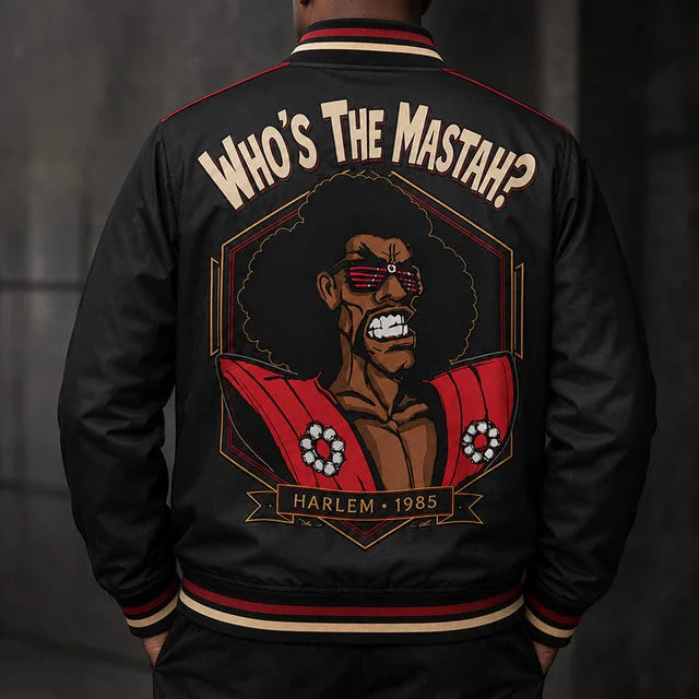 Melanin Classics - Who's The Mastah? Shonuff Premium Varsity Jacket
