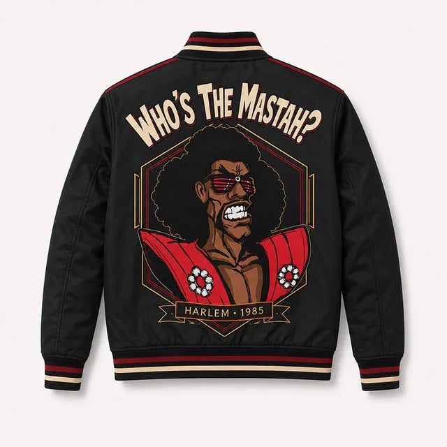 Melanin Classics - Who's The Mastah? Shonuff Premium Varsity Jacket