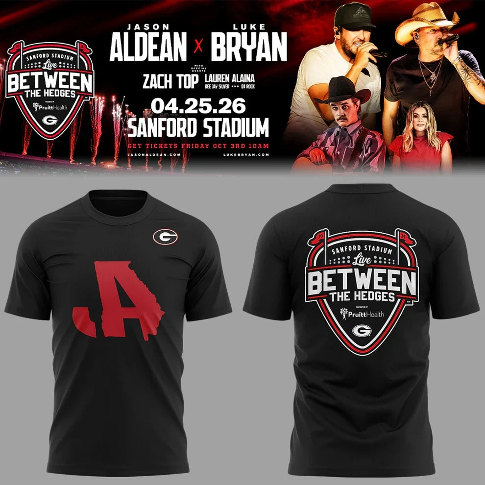 Limited Edition JA “Live Between The Hedges” At Sanford Stadium Shirt Gildan 5000, Sweatshirt & Hoodie