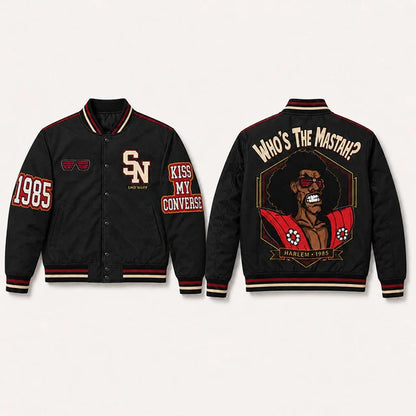 Melanin Classics - Who's The Mastah? Shonuff Premium Varsity Jacket