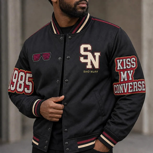 Melanin Classics - Who's The Mastah? Shonuff Premium Varsity Jacket