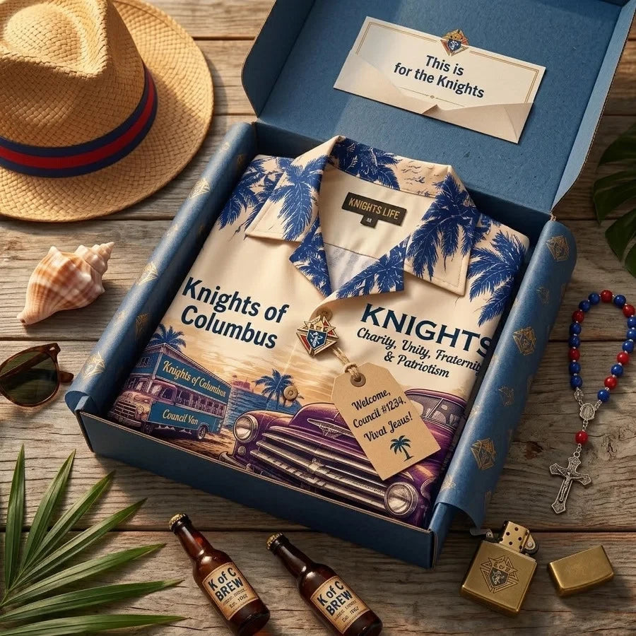 Knights of Columbus Team Apparel – Premium Hawaiian Shirt, Shorts Set, T-Shirt, Jersey, Sweatshirt & Hoodie