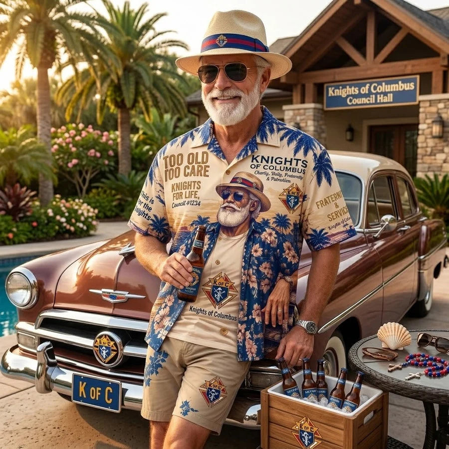 Knights of Columbus Team Apparel – Premium Hawaiian Shirt, Shorts Set, T-Shirt, Jersey, Sweatshirt & Hoodie