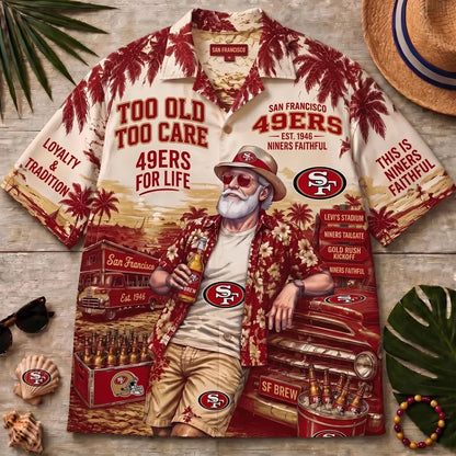 San Francisco 49ers Team Apparel – Premium Hawaiian Shirt, Shorts Set, T-Shirt, Jersey, Sweatshirt & Hoodie