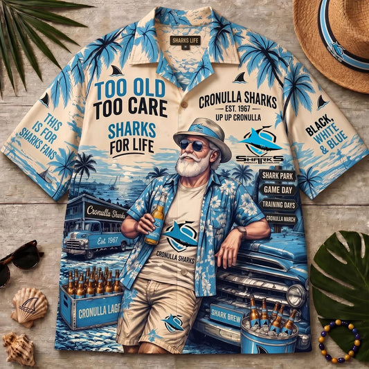 Cronulla-Sutherland Sharks Team Apparel – Premium Hawaiian Shirt, Shorts Set, T-Shirt, Jersey, Sweatshirt & Hoodie
