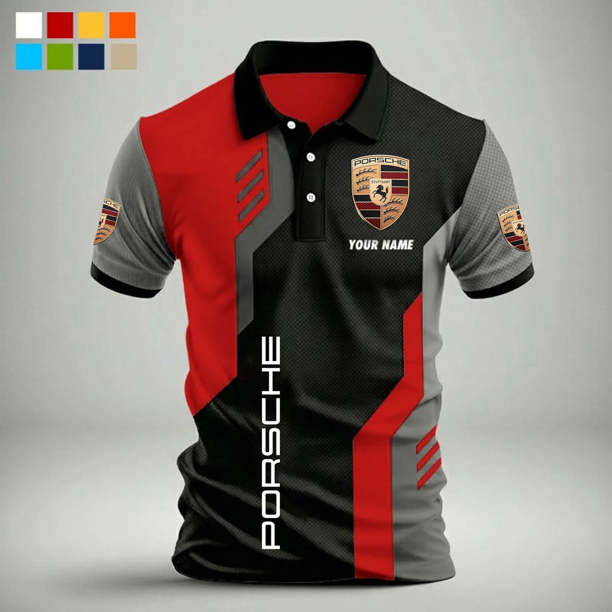 3D All Over Printed Porsche Polo Shirt Limited Edition  – Custom Name