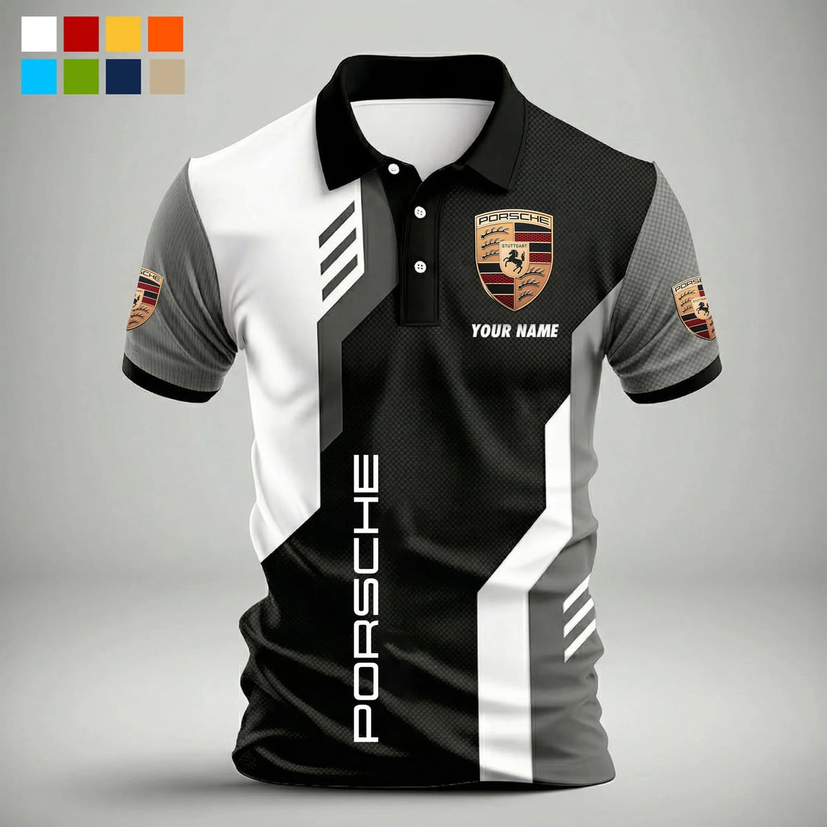 3D All Over Printed Porsche Polo Shirt Limited Edition  – Custom Name