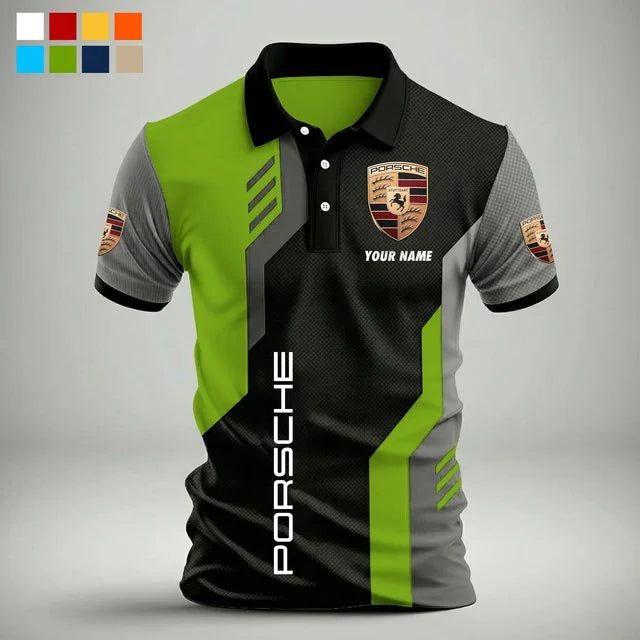 3D All Over Printed Porsche Polo Shirt Limited Edition  – Custom Name