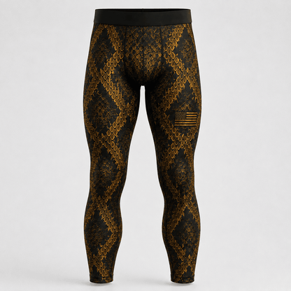 Premium Black Gold Don’t Tread On Me Rattlesnake American Patriotic Jiu-Jitsu MMA Rash Guard For Men Combat 3D Print Never Fade