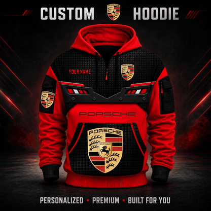 Porsche Custom Quarter Zip Hoodie