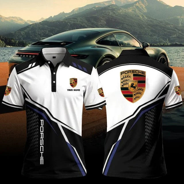 3D All Over Printed Porsche Polo Shirt Limited Edition v4 – Custom Name
