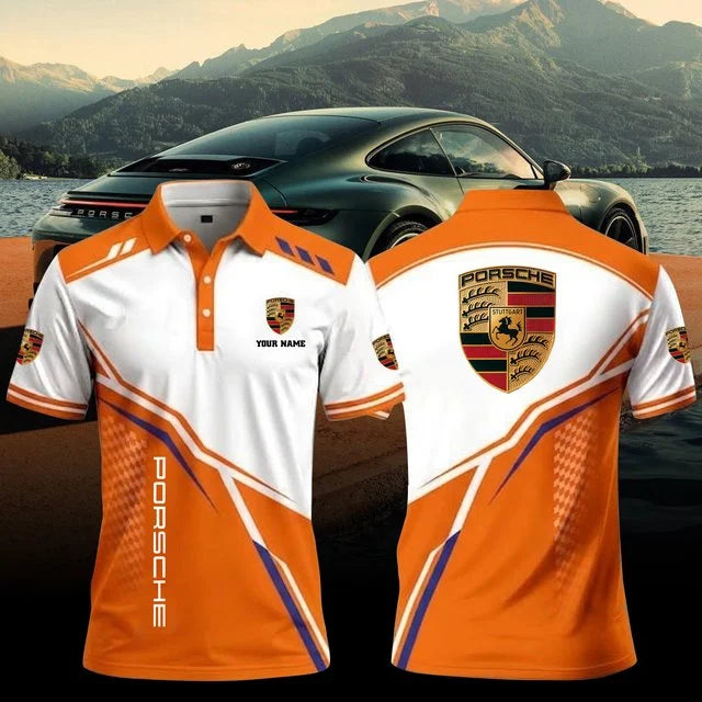 3D All Over Printed Porsche Polo Shirt Limited Edition v4 – Custom Name