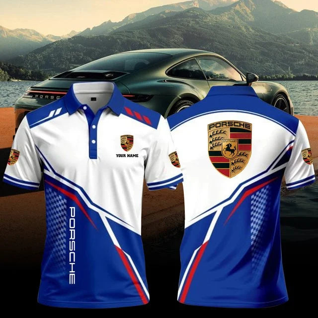 3D All Over Printed Porsche Polo Shirt Limited Edition v4 – Custom Name