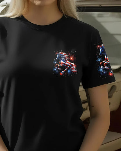 Cowgic Blessed By God Loved By Jesus Horse Women's All Over Print Shirt