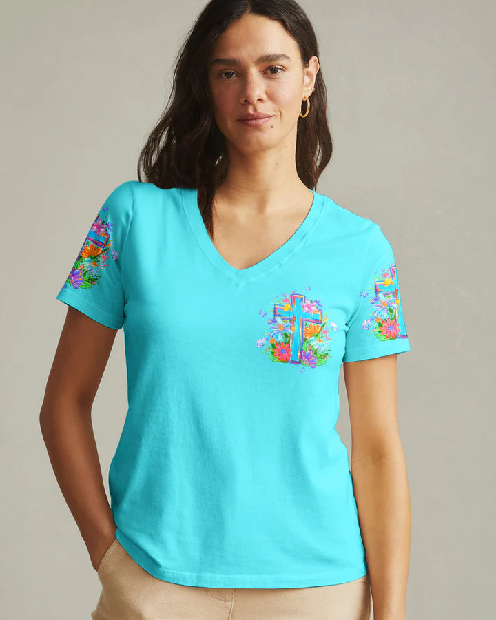 Cowgic I Can Do All Things Through Christ Colorful Floral Women's All Over Print