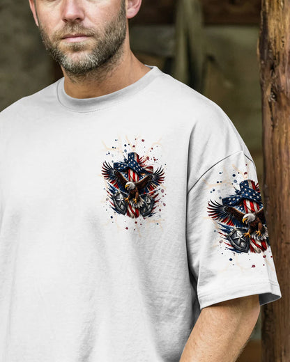 Cowgic Stand For The Flag Kneel For The Cross Eagle Men's All Over Print Shirt