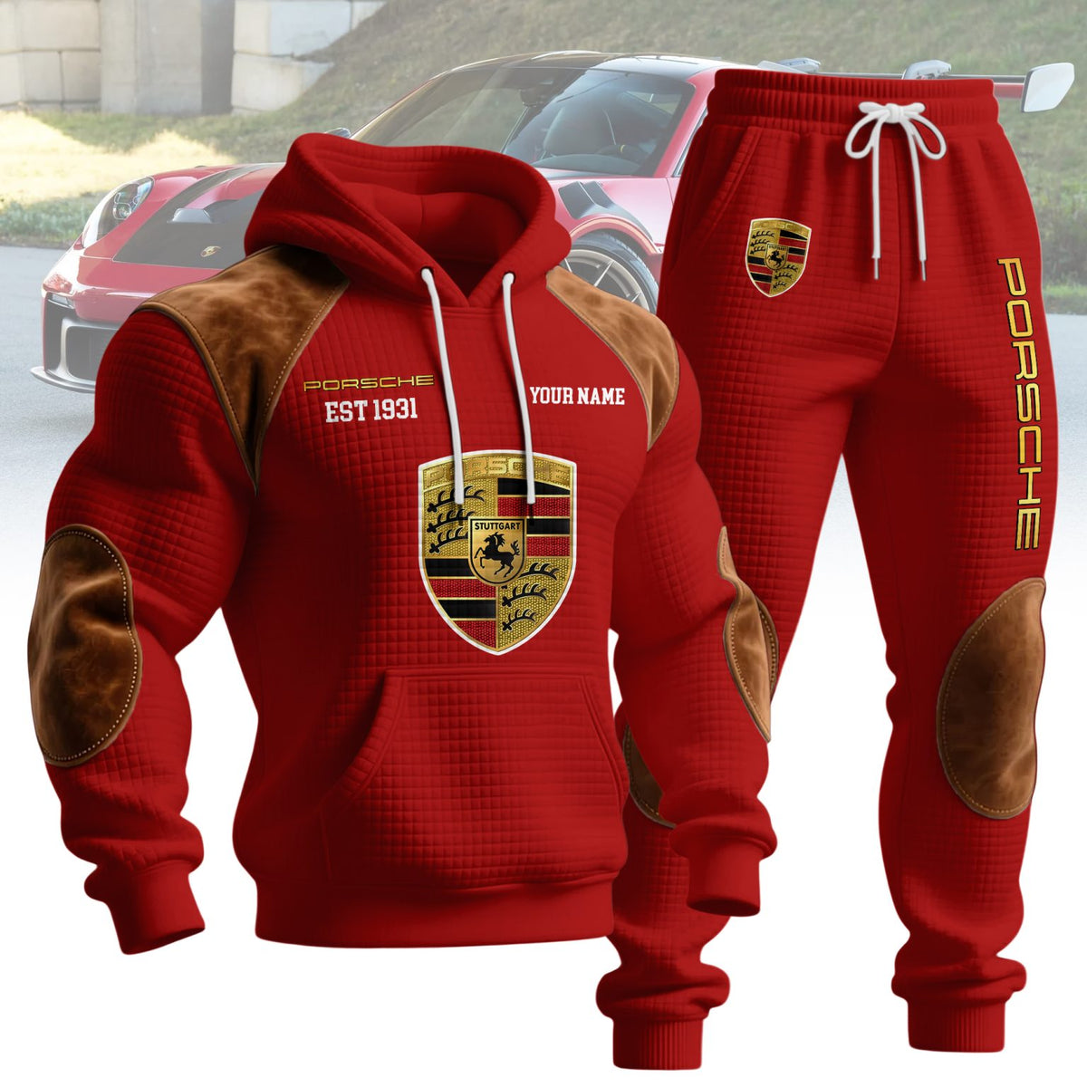 Porsche Custom Name Hoodie & Pants Set