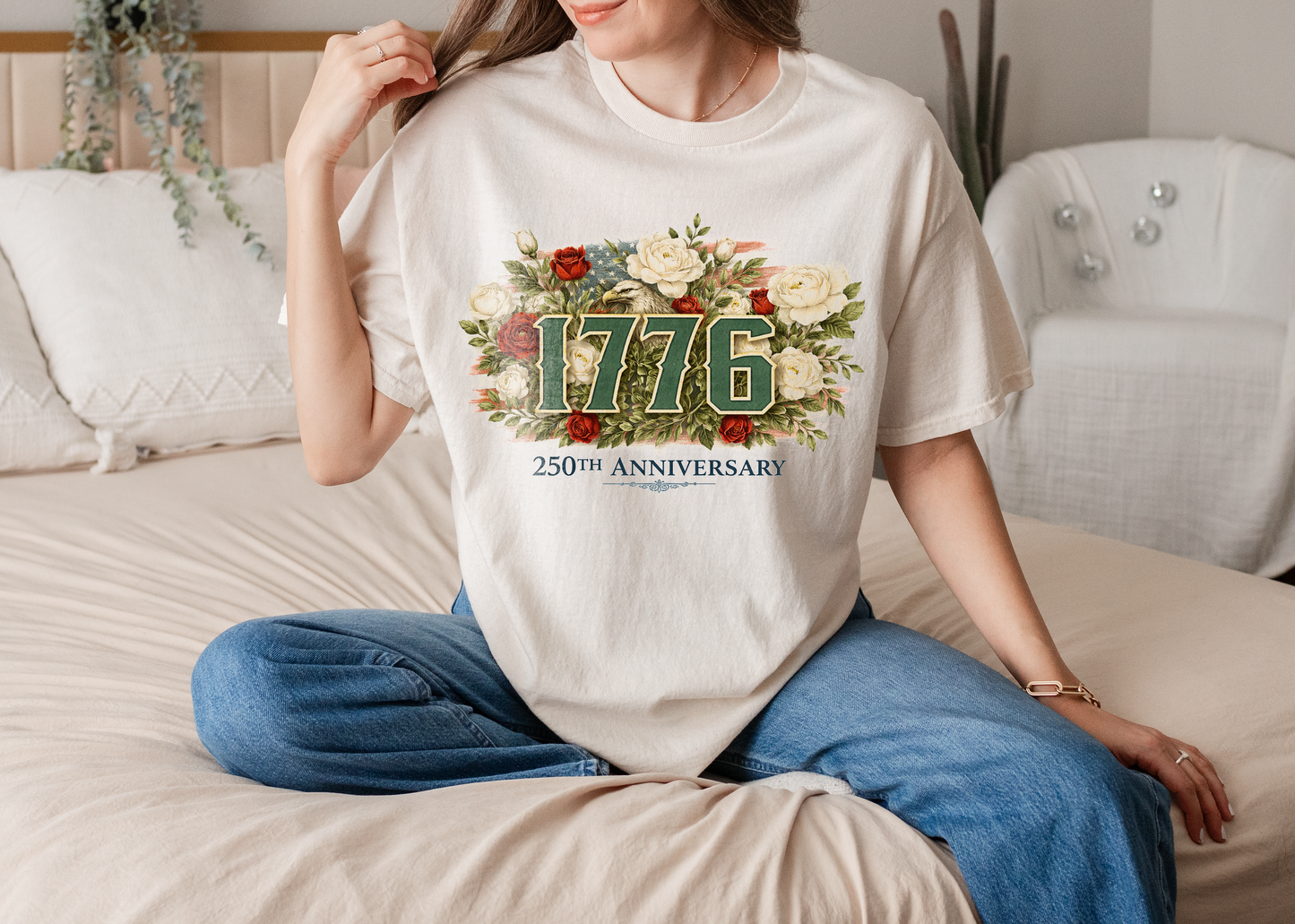 Cowgic Vintage 1776 Semiquincentennial Floral Tee