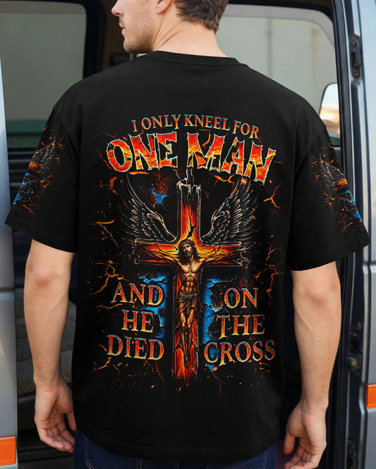 Cowgic I Only Kneel For One Man Jesus On Cross All Over Print Shirt