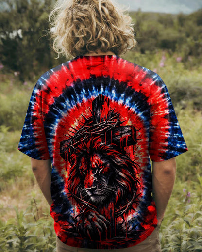 Cowgic Jesus And Lion Swirl Men's All Over Print Shirt