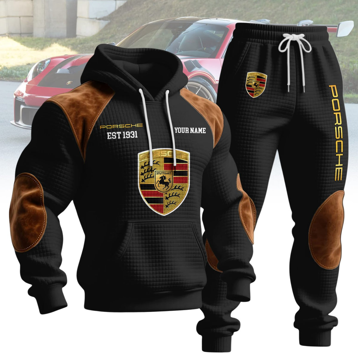 Porsche Custom Name Hoodie & Pants Set