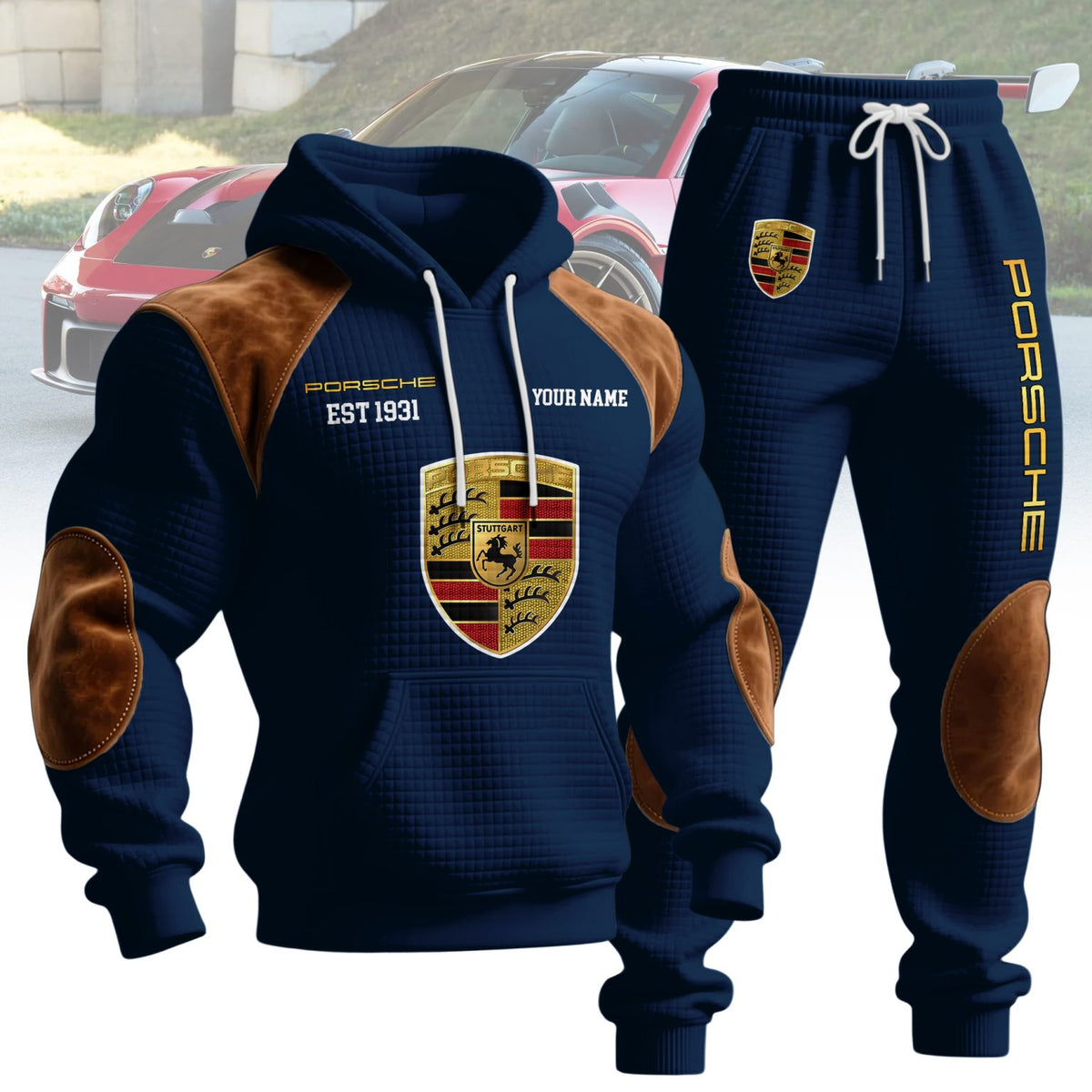 Porsche Custom Name Hoodie & Pants Set