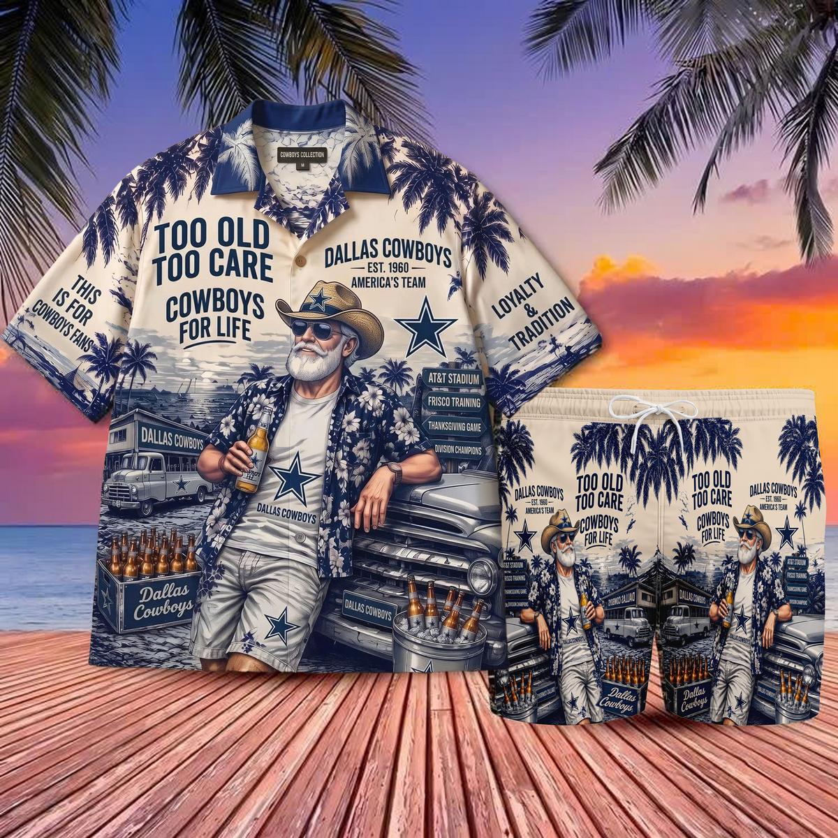 Dallas Cowboys Apparel, Football Fan Clothing, Premium Hawaiian Shirt & Shorts Set, Football T-Shirt, Jersey, Sweatshirt & Hoodie, Game Day Outfit, Sports Fan Gift