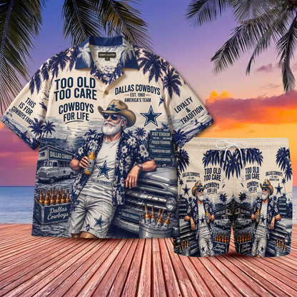 Dallas Cowboys Apparel, Football Fan Clothing, Premium Hawaiian Shirt & Shorts Set, Football T-Shirt, Jersey, Sweatshirt & Hoodie, Game Day Outfit, Sports Fan Gift