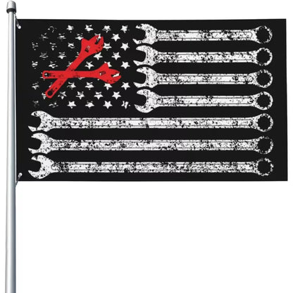 Cowgic Vintage USA American Flag Mechanic Wrench Flag