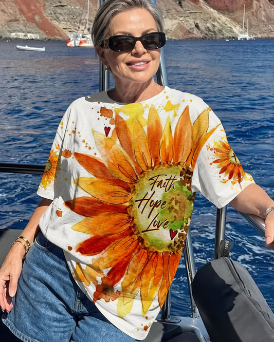Cowgic Blessed By God Sunflowers Women's All Over Print Shirt