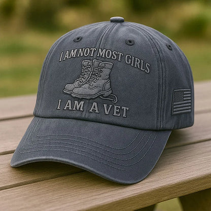 Cowgic Veterans Art  AM A VET Embroidered Cap