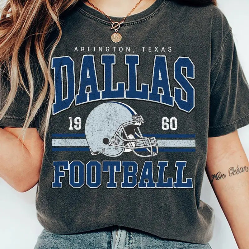 Dallas Football Vintage Style Shirt, Retro Dallas Football T- Shirt Gildan 5000, Sweatshirt & Hoodie