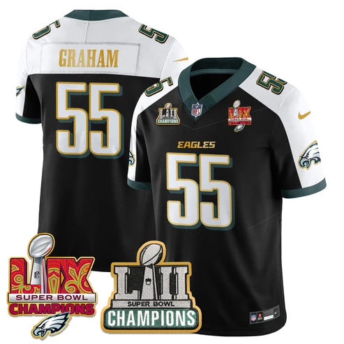 PHI LII-LIX Black Alternate S.Bowl Champions Gold Split Edition Jersey