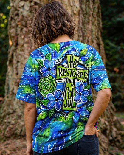 Cowgic He Restores My Soul Women's All Over Print Shirt