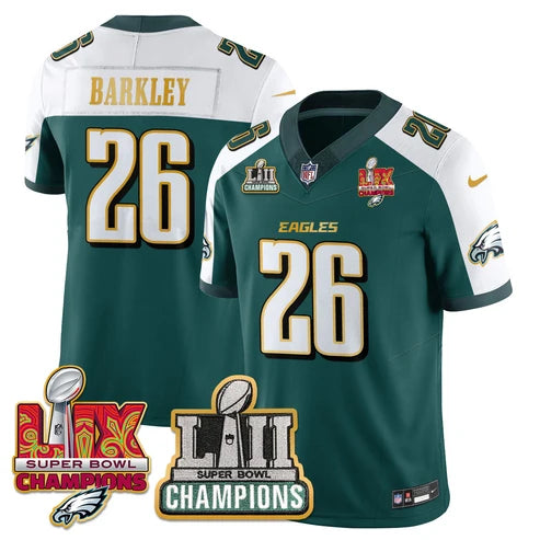 PHI LII-LIX Green Alternate S.Bowl Champions Gold Split Edition Jersey