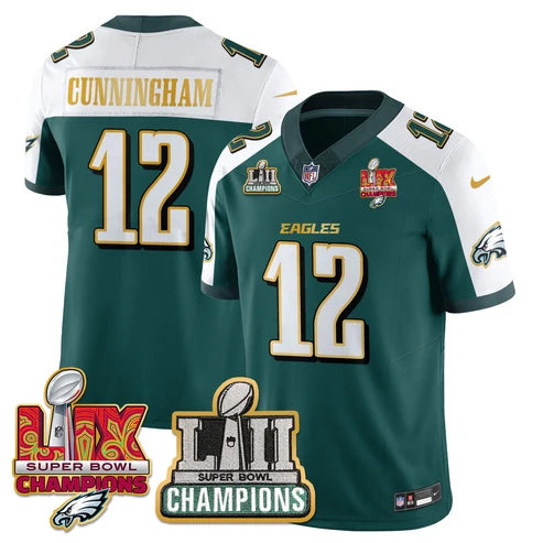 PHI LII-LIX Green Alternate S.Bowl Champions Gold Split Edition Jersey
