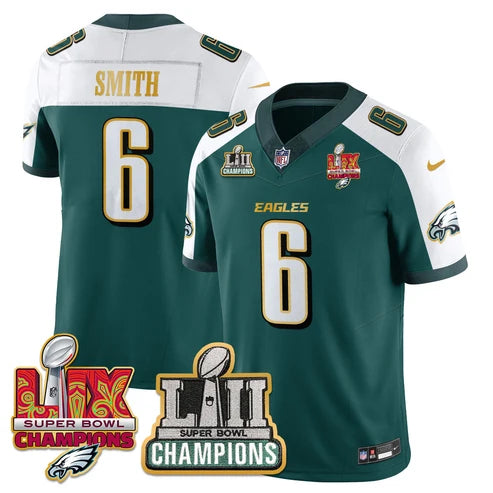 PHI LII-LIX Green Alternate S.Bowl Champions Gold Split Edition Jersey