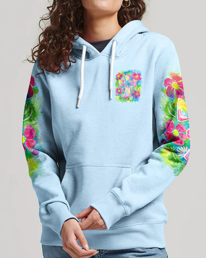 Cowgic God Is Within Her Floral Cross Watercolor Women’s All Over Print