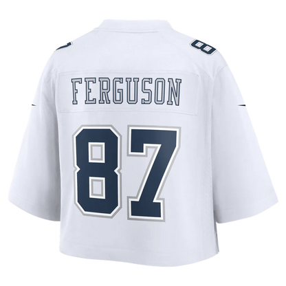 Jake Ferguson White Dallas Cowboys Cropped Fashion Game Jersey