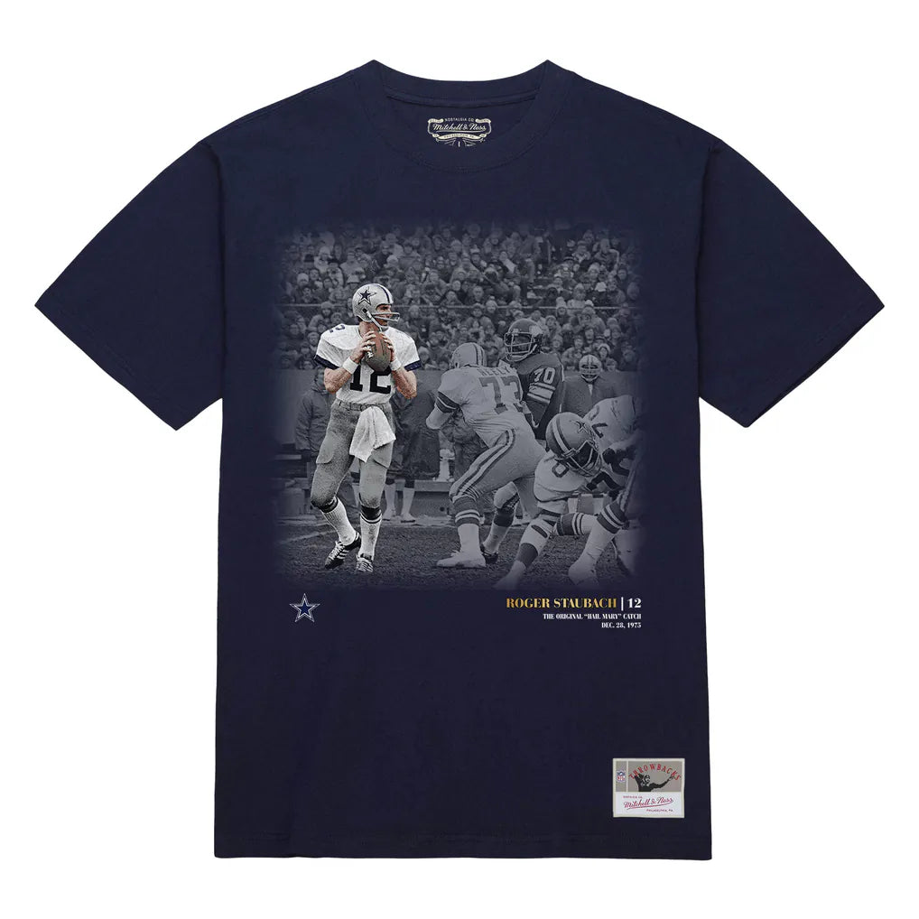 Mitchell & Ness Roger Staubach Navy Dallas Cowboys Moments T- Shirt Gildan 5000, Sweatshirt & Hoodie