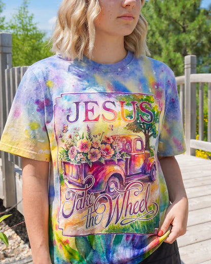 Cowgic Jesus Take The Wheel Floral Truck Watercolor Women’s All Over Print