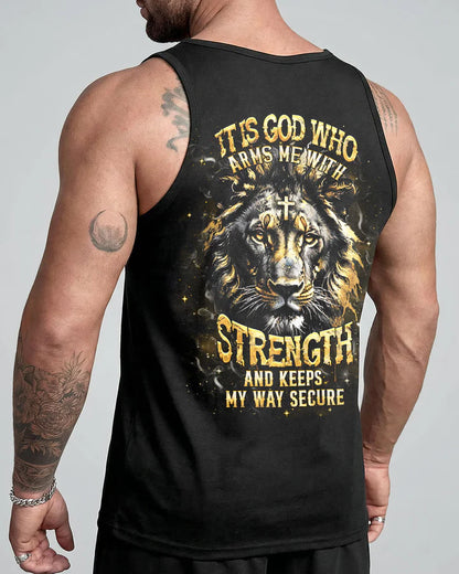 Cowgic It Is God Who Arms Me With Strength Lion Men's All Over Print Shirt