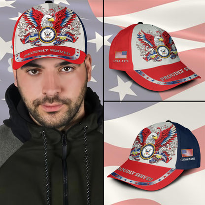 Cowgic Veterans U.S. Navy Red Custom Printed Cap